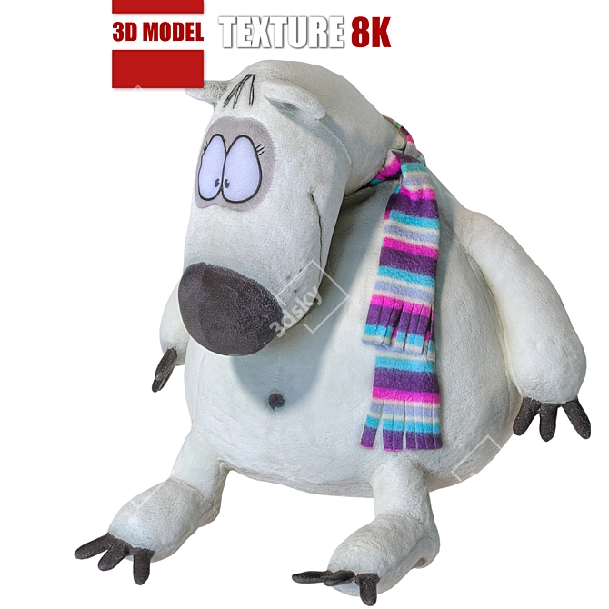 Arctic Charm: Lifelike Toy Polar Bear 3D model image 1