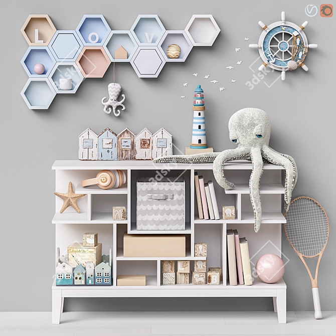 Kids Room Toys & Furniture Set 3D model image 1
