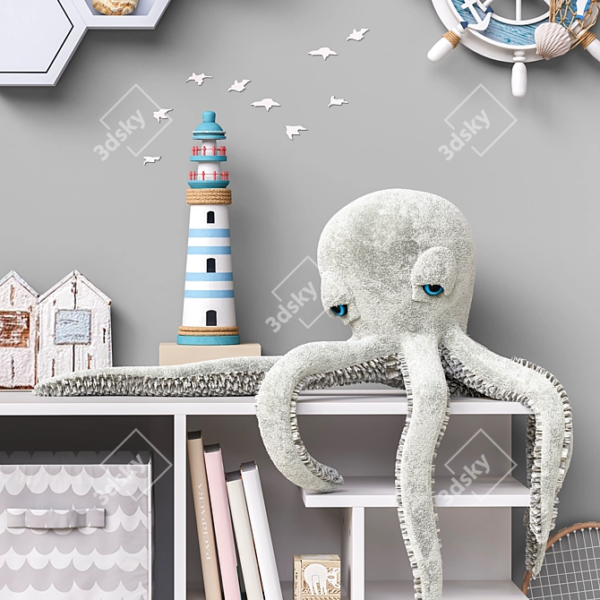 Kids Room Toys & Furniture Set 3D model image 2
