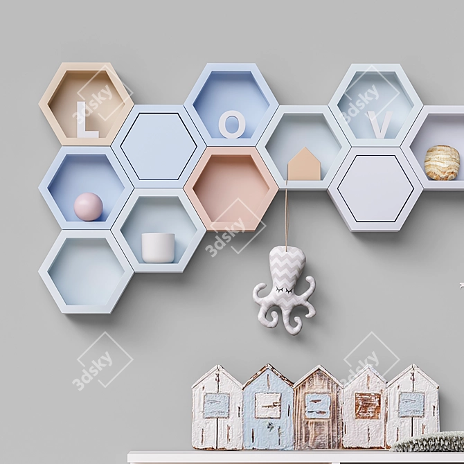 Kids Room Toys & Furniture Set 3D model image 4