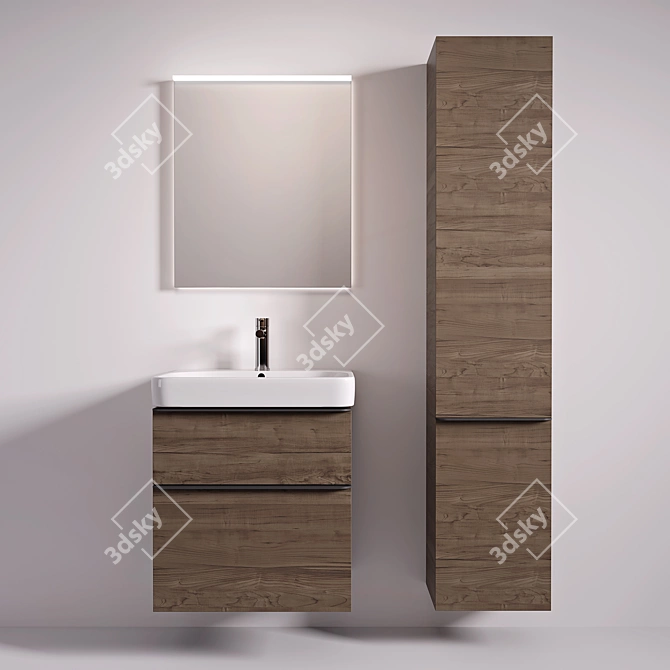 Geberit Smyle Washbasin: Elegant and Functional 3D model image 1