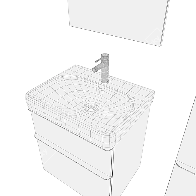 Geberit Smyle Washbasin: Elegant and Functional 3D model image 8