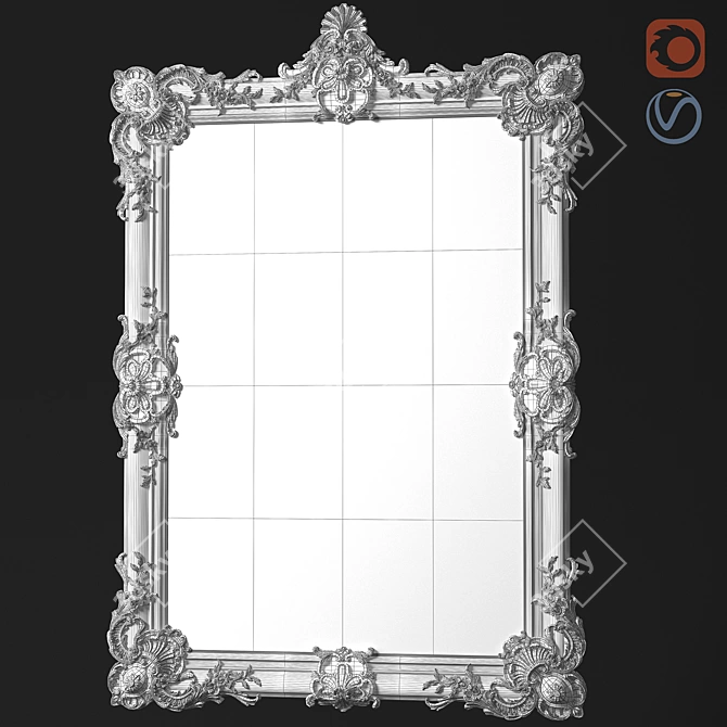 Elegance in Carved Frame 3D model image 2