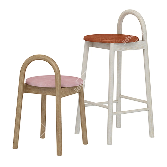 Bobby Stool: Stylish and Functional 3D model image 4