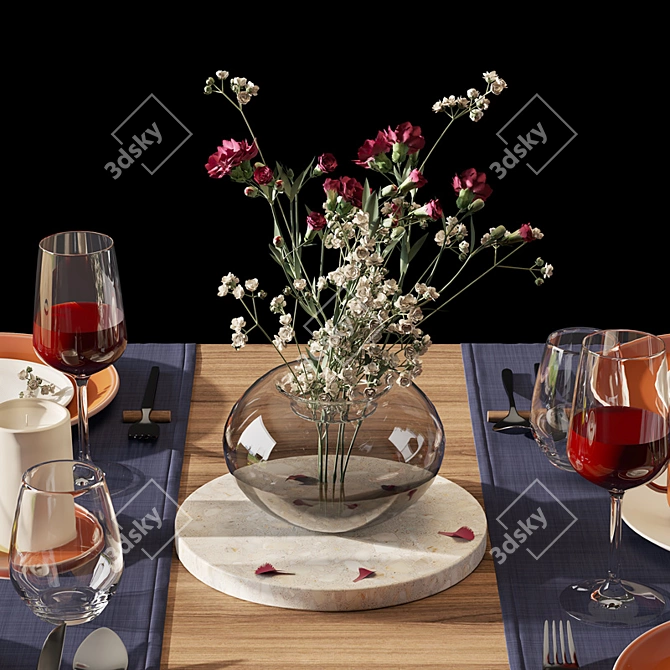 Modern Tableware Set: 3D Models & Materials 3D model image 5