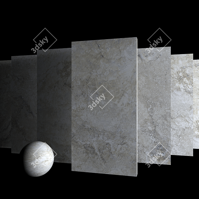 Elegant Ottomano Argento Marble Set 3D model image 3