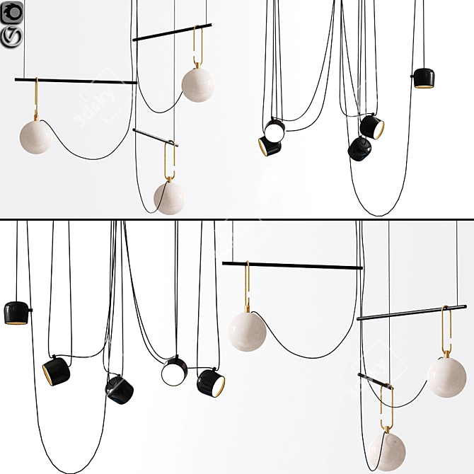 Sleek Aim Pendant Light 3D model image 1