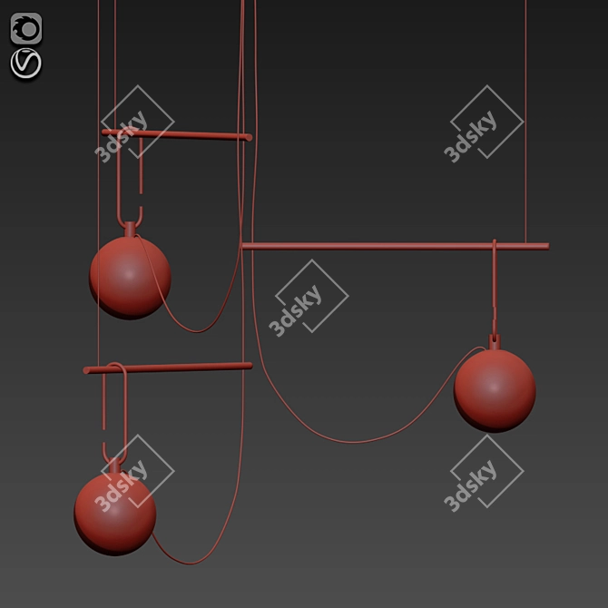 Sleek Aim Pendant Light 3D model image 2