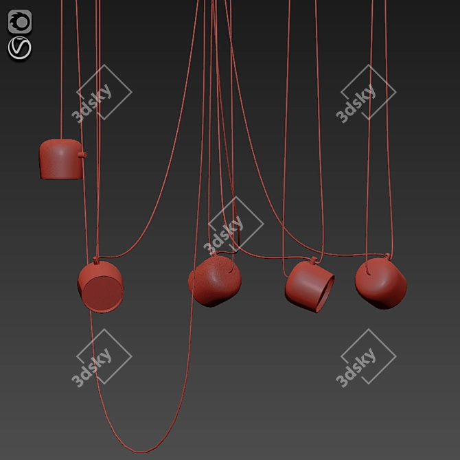 Sleek Aim Pendant Light 3D model image 3