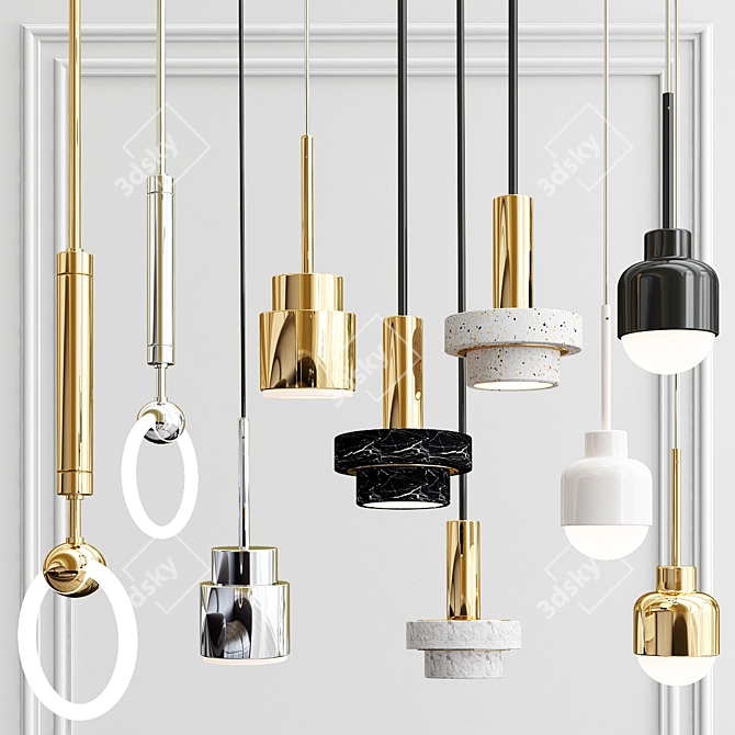 Elegant Hanging Light Collection 3D model image 1