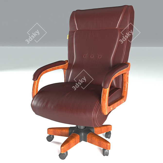 Luxury Leather Chairman Chair 3D model image 5