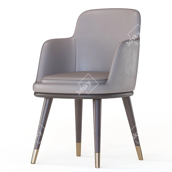 Stylish Misool Dining Armchair 3D model image 3