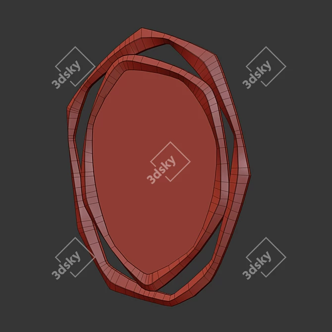 Abstract Wood Frame Mirror 3D model image 4