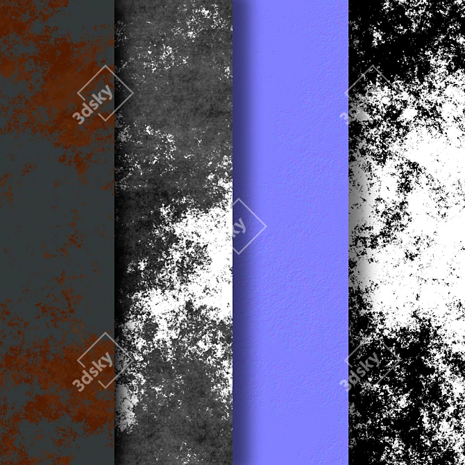 Seamless Black Metal Texture 3D model image 2