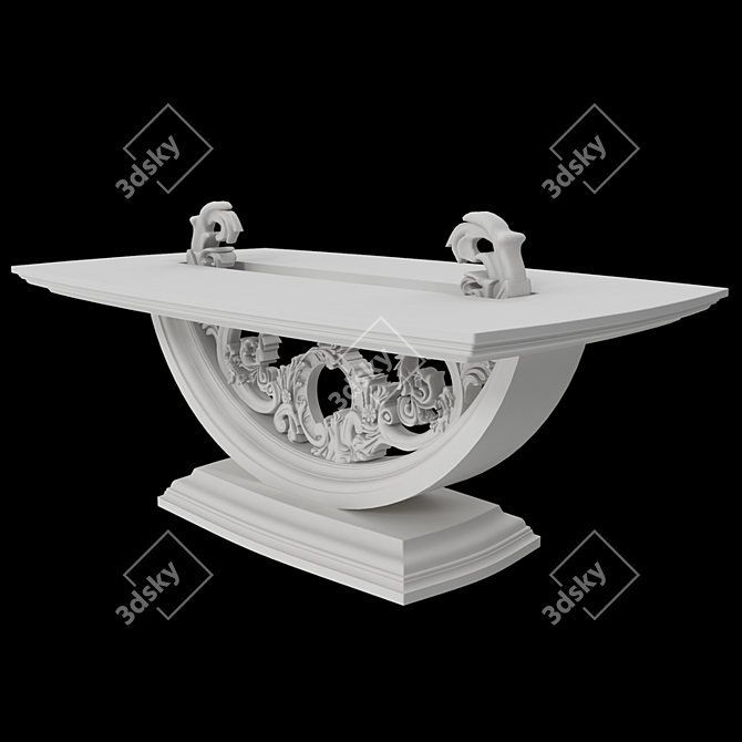 Elegance Unveiled: Luxe Classic Table 3D model image 4