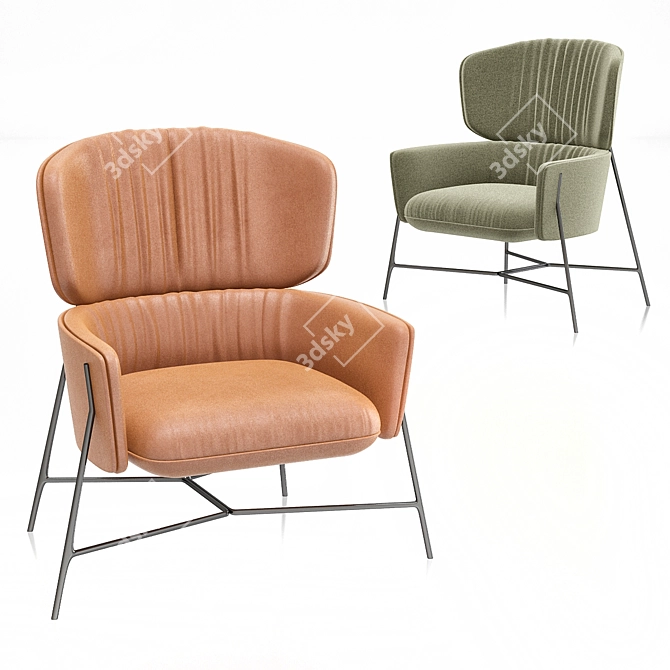 Caristo High Back Armchair: Sleek and Versatile Seating 3D model image 1