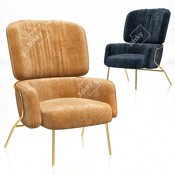 Cozy Cotton Lounge Chair 3D model image 1