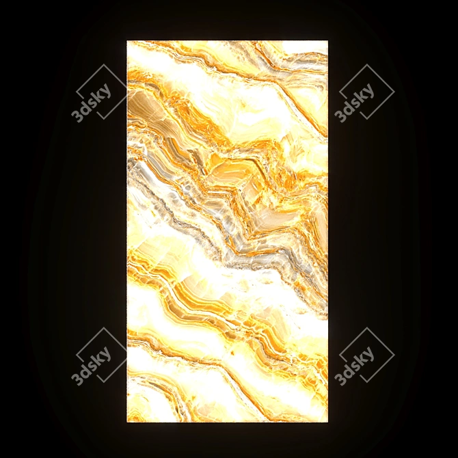 Title: Glowing Yellow Onyx Wall Panel 3D model image 1