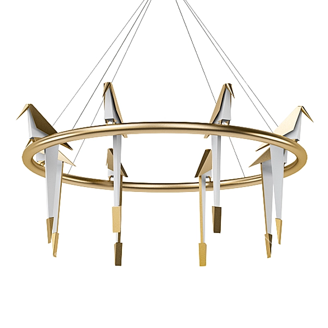 Modern Chandelier Collection: Set of 6 3D model image 2