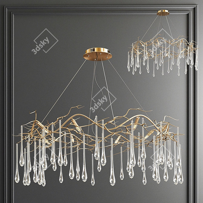 Elegant Teardrop Chandelier - John-Richard Collection 3D model image 3