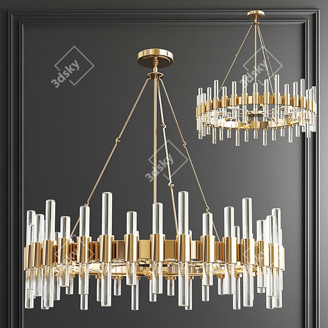 Elegant Teardrop Chandelier - John-Richard Collection 3D model image 6