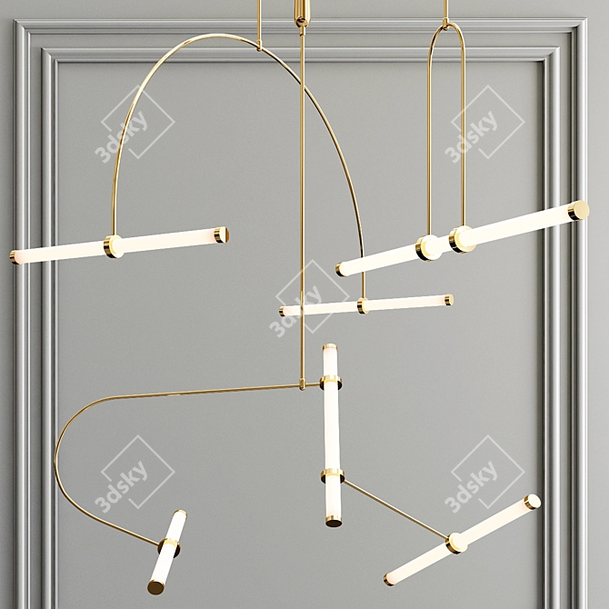 Elegant Brass Chandeliers | Naama Hofman Collection 3D model image 1