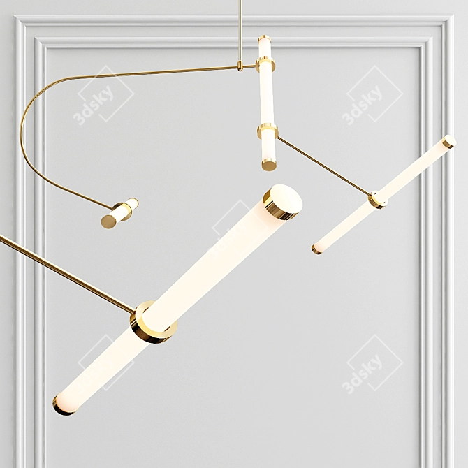 Elegant Brass Chandeliers | Naama Hofman Collection 3D model image 2