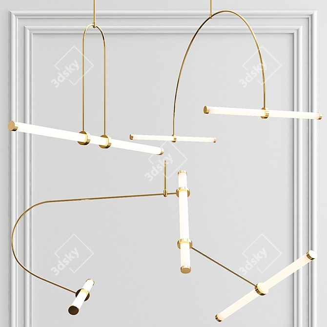 Elegant Brass Chandeliers | Naama Hofman Collection 3D model image 5