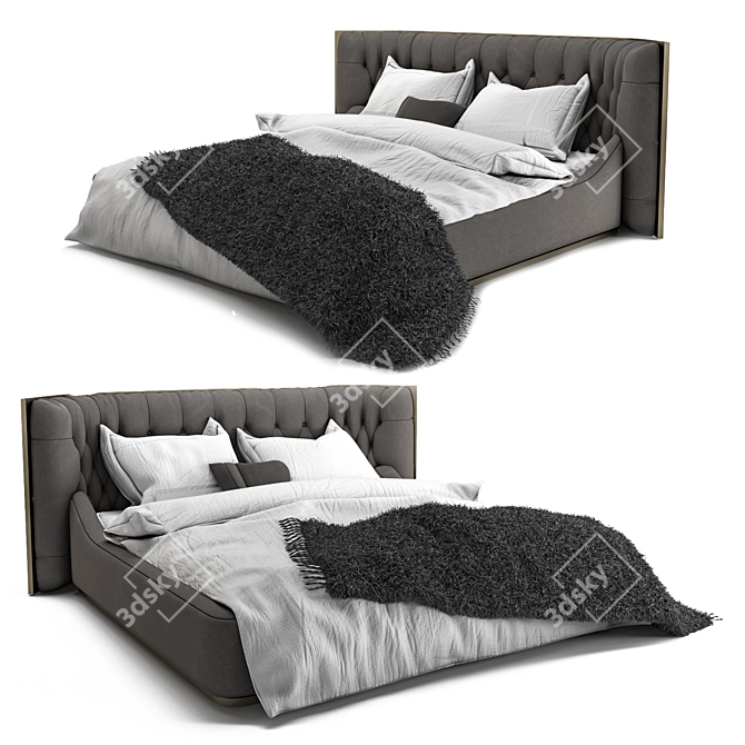 Modern Bed with 3D Visualization 3D model image 1