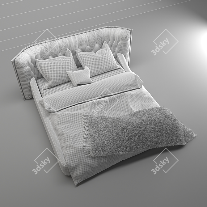 Modern Bed with 3D Visualization 3D model image 4