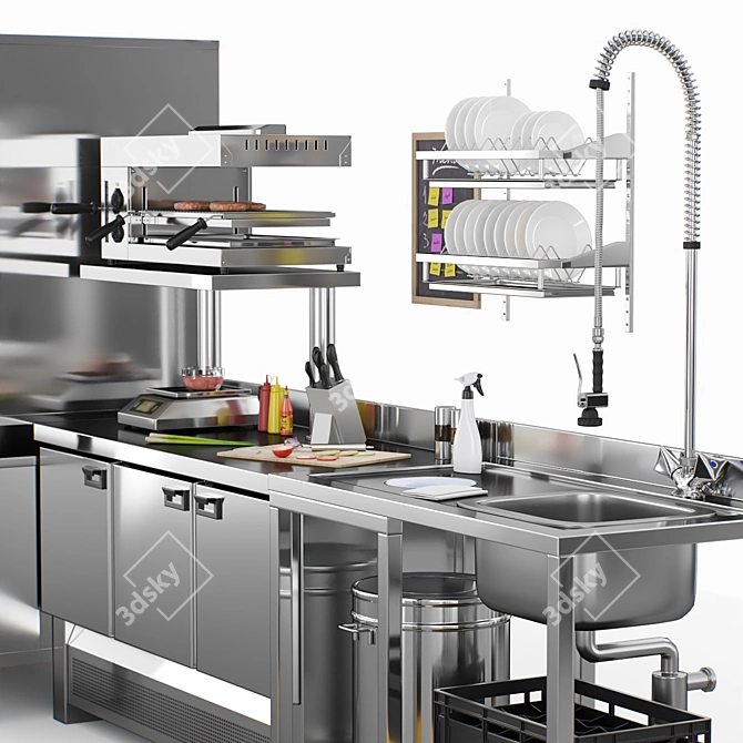 Cafe Equipment Combo Set 3D model image 2