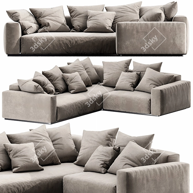 Sleek Flexform Lario Sofa 3D model image 9