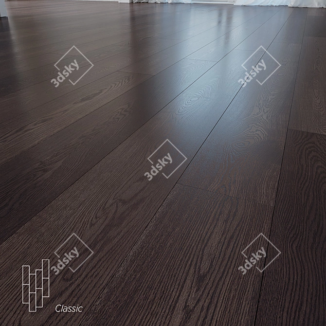 Premium Banyor Oak Floor: Exquisite Design & High-Quality Materials 3D model image 1