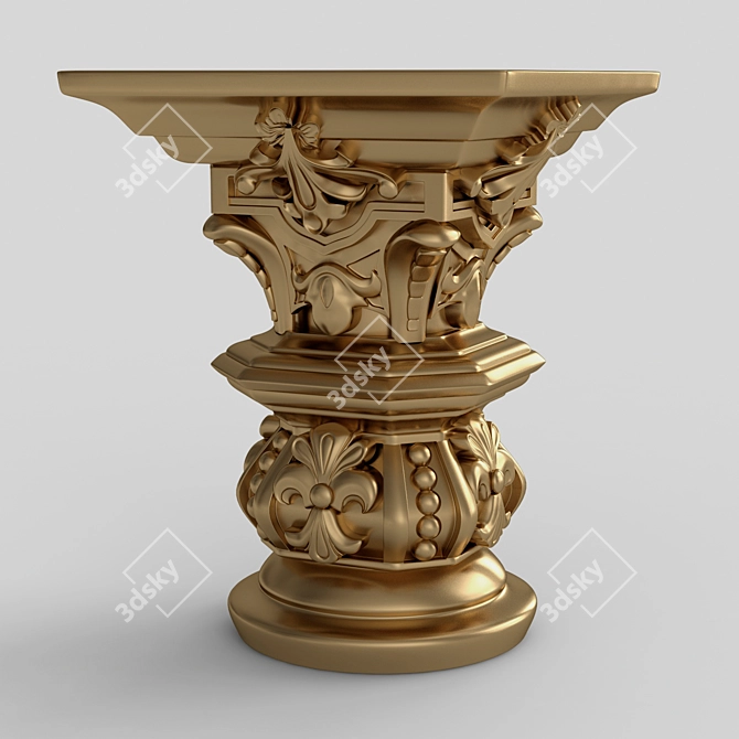 Title: Elegant Carved Capitel 3D model image 3