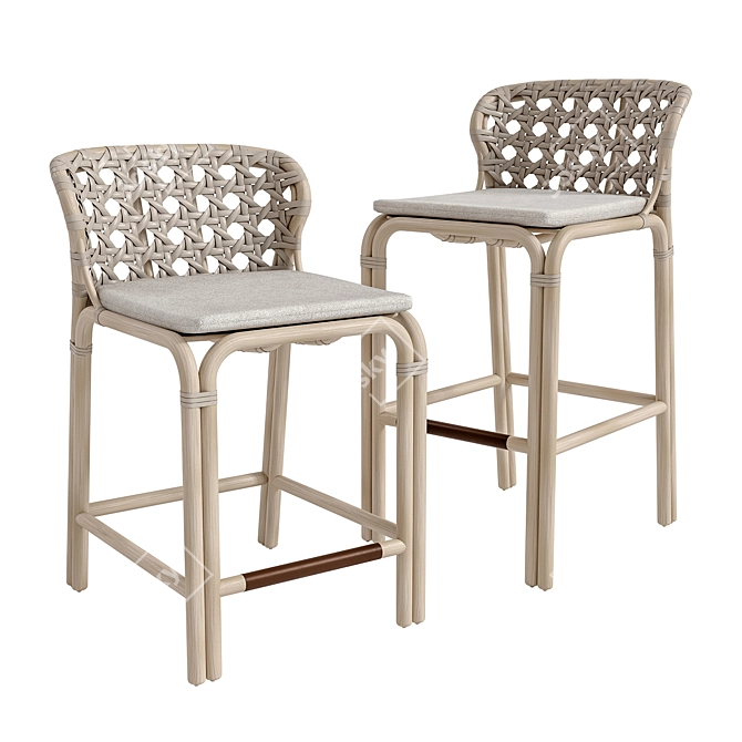 McGuire Exalt Stools: Versatile and Stylish 3D model image 1