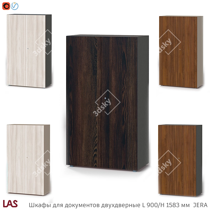 OM Document Cabinets L900mm H1583mm: JERA Tops & Sides Set 3D model image 1