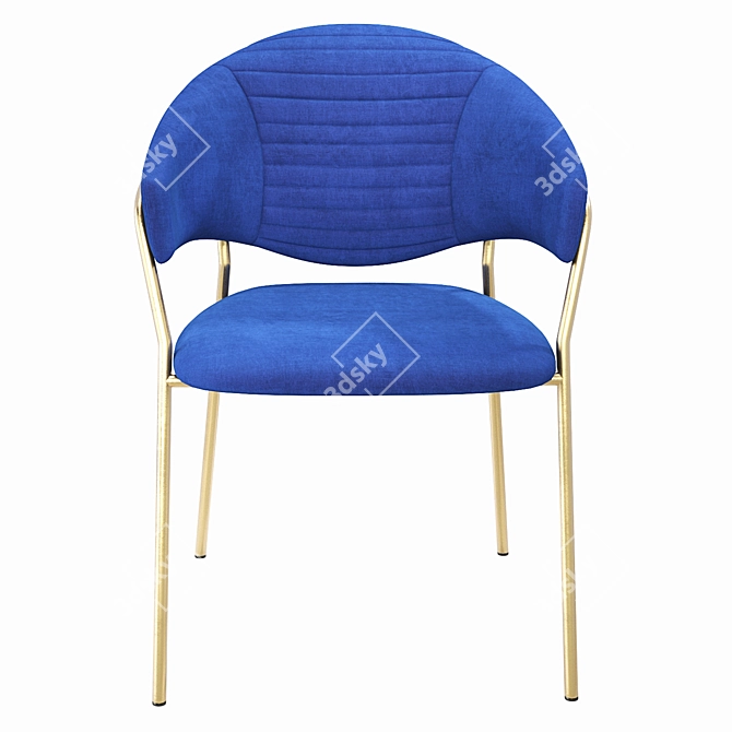Glam Gold Side Chair: Modern Elegance 3D model image 2
