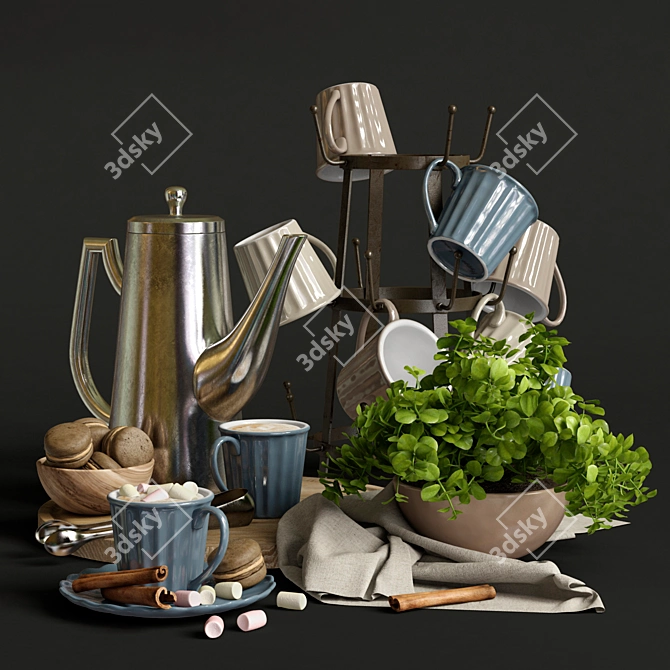 Elegant Home Decor Set 3D model image 2