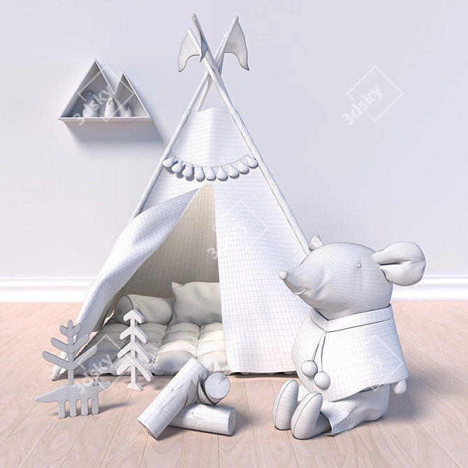 Cozy Teepee Hideaway 3D model image 4