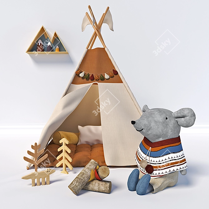 Cozy Teepee Hideaway 3D model image 5