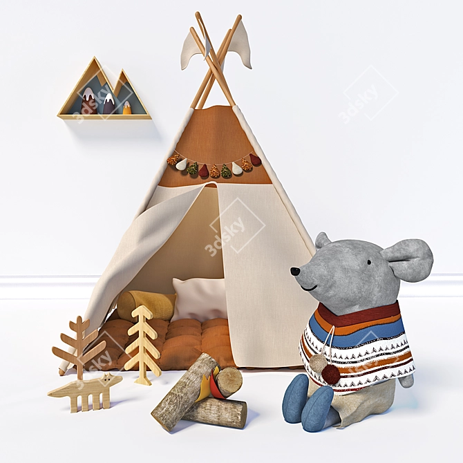 Cozy Teepee Hideaway 3D model image 6