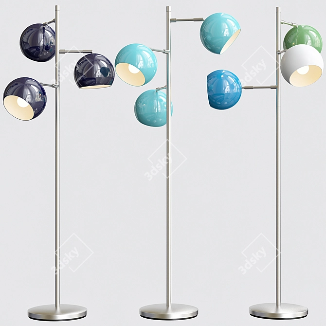 Modern Spotlight Floor Lamp 3D model image 2