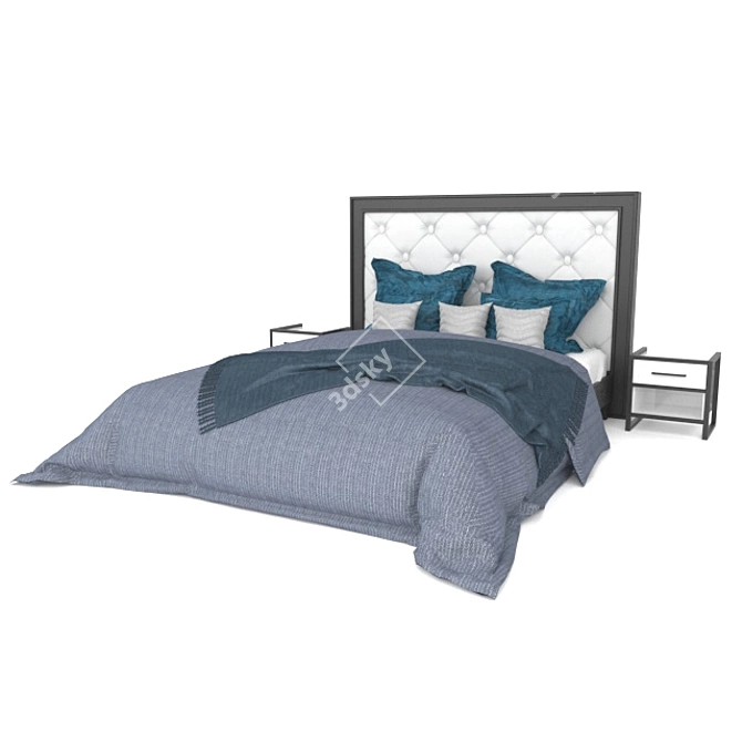 Sleek Contemporary Bed 3D model image 10