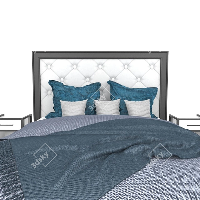 Sleek Contemporary Bed 3D model image 12