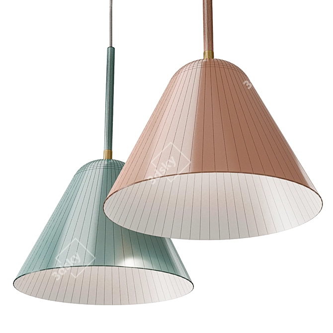 French Brand LA REDOUTE INTERIEURS Copita Chandelier - Mint, Pink, Black Colors 3D model image 2