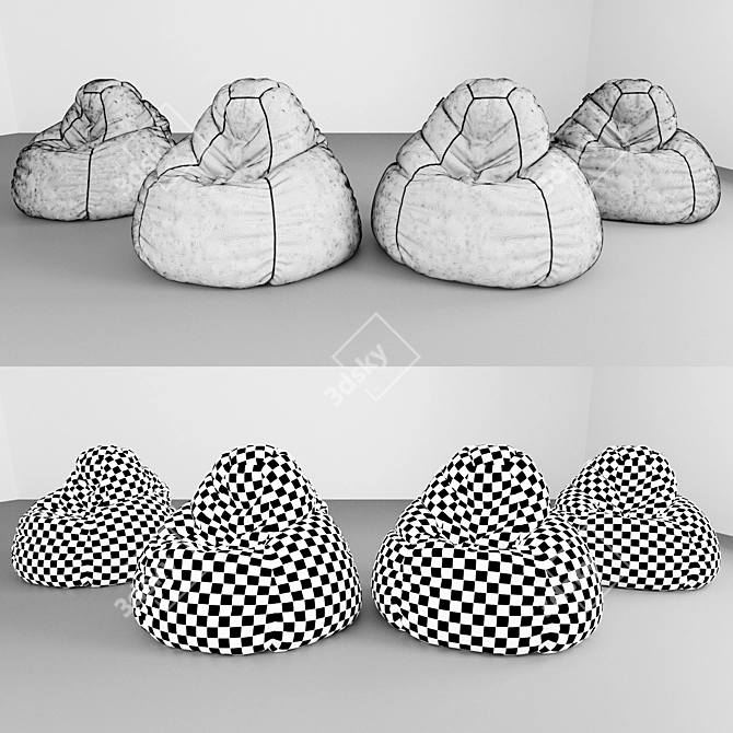 CozyBean: Comfy Bean Bag Chair 3D model image 3