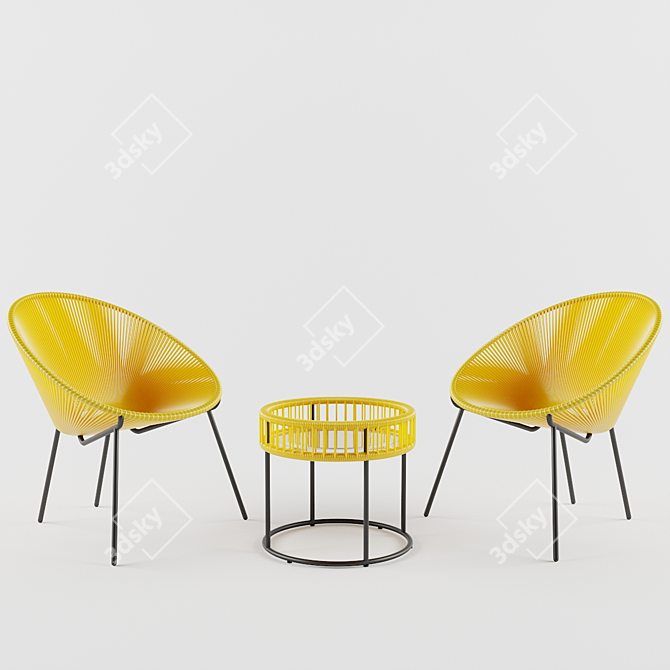 Elegant Salsa Chairs & Table 3D model image 1