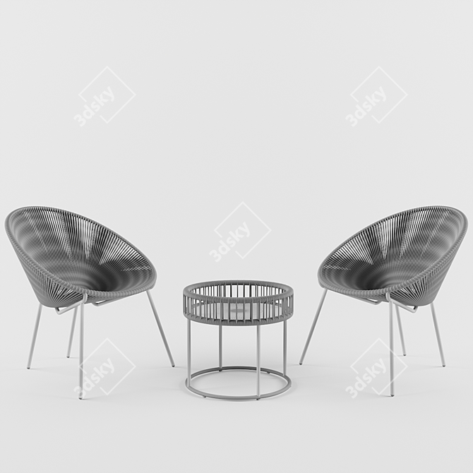 Elegant Salsa Chairs & Table 3D model image 4