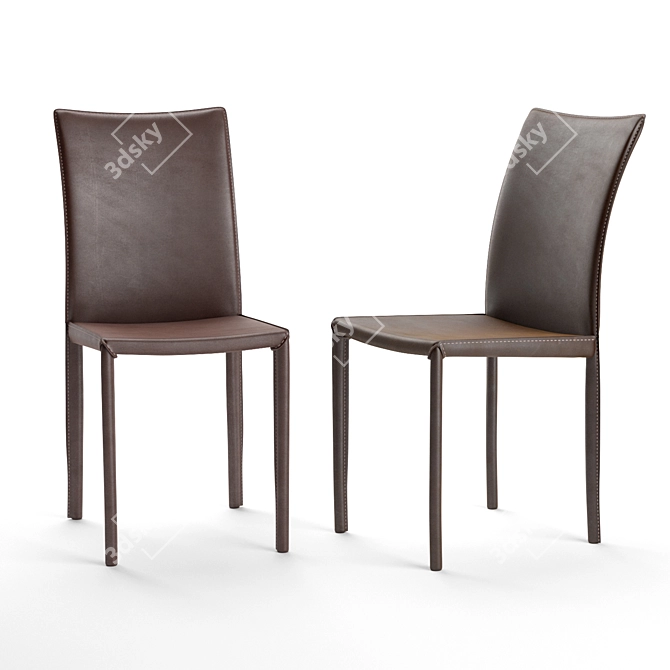 Elegant Dining Chairs Set 3D model image 2