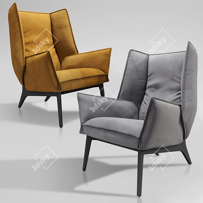 Modern Bistro Dining Armchair 3D model image 1